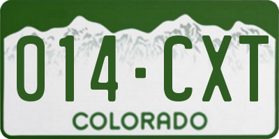 CO license plate 014CXT