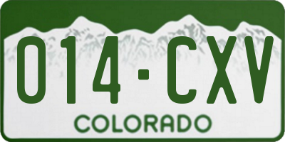 CO license plate 014CXV