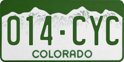CO license plate 014CYC