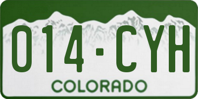 CO license plate 014CYH