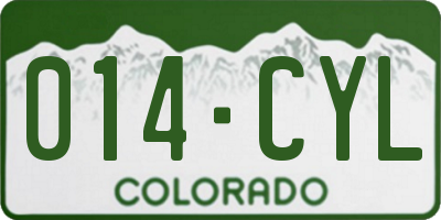 CO license plate 014CYL