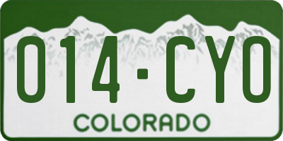 CO license plate 014CYO