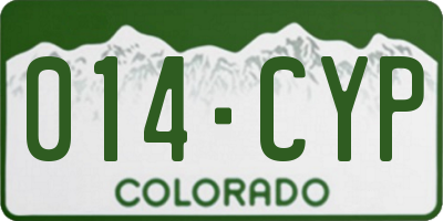 CO license plate 014CYP