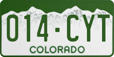 CO license plate 014CYT