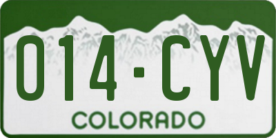 CO license plate 014CYV