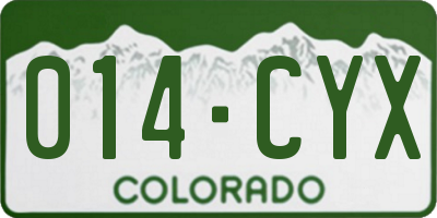 CO license plate 014CYX