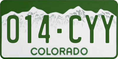 CO license plate 014CYY