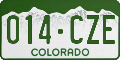 CO license plate 014CZE