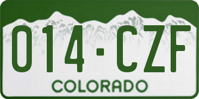 CO license plate 014CZF