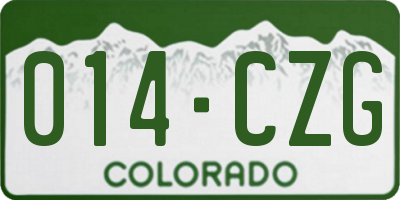 CO license plate 014CZG