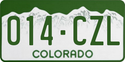 CO license plate 014CZL