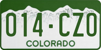 CO license plate 014CZO
