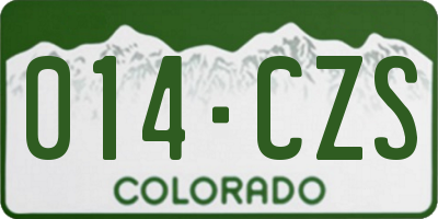 CO license plate 014CZS