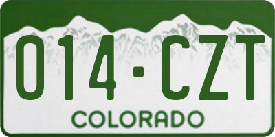 CO license plate 014CZT