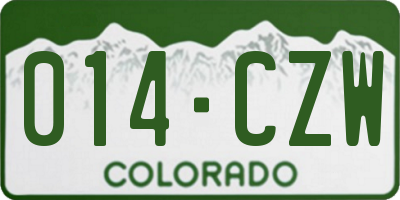 CO license plate 014CZW
