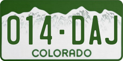 CO license plate 014DAJ