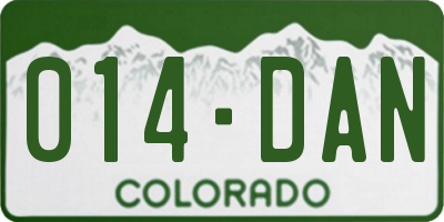 CO license plate 014DAN