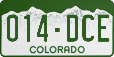 CO license plate 014DCE