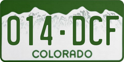 CO license plate 014DCF
