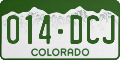 CO license plate 014DCJ