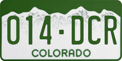 CO license plate 014DCR