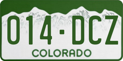 CO license plate 014DCZ