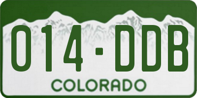 CO license plate 014DDB