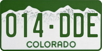 CO license plate 014DDE