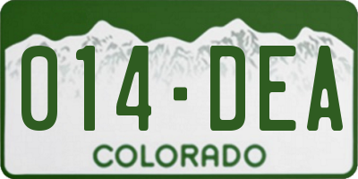 CO license plate 014DEA