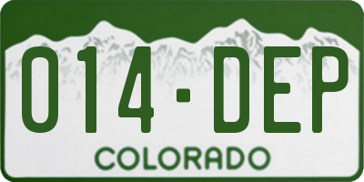 CO license plate 014DEP