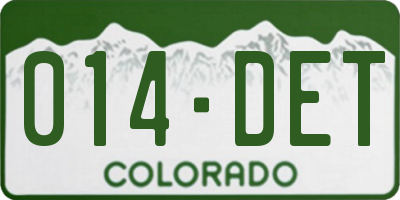CO license plate 014DET