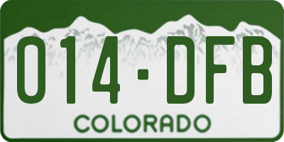 CO license plate 014DFB