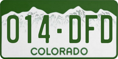 CO license plate 014DFD