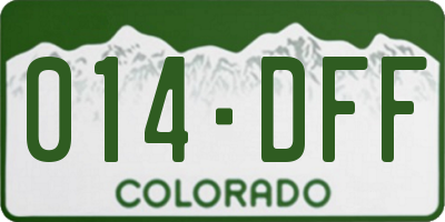 CO license plate 014DFF