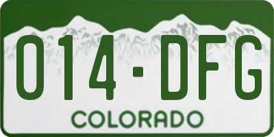 CO license plate 014DFG