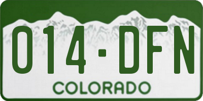 CO license plate 014DFN