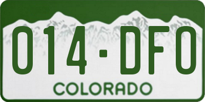 CO license plate 014DFO