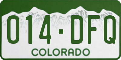 CO license plate 014DFQ
