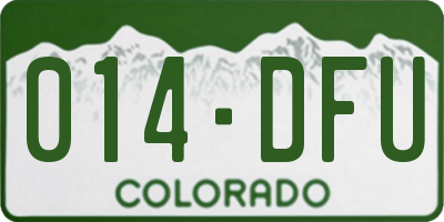 CO license plate 014DFU