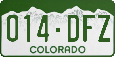 CO license plate 014DFZ