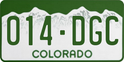 CO license plate 014DGC