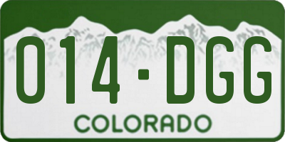 CO license plate 014DGG