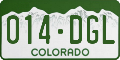 CO license plate 014DGL