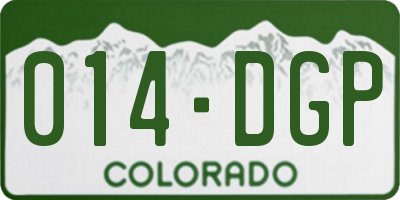 CO license plate 014DGP