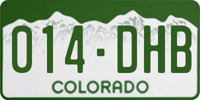 CO license plate 014DHB