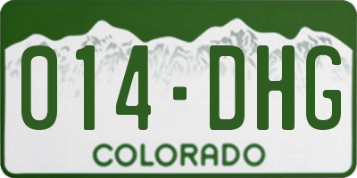 CO license plate 014DHG