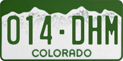 CO license plate 014DHM