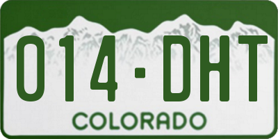 CO license plate 014DHT