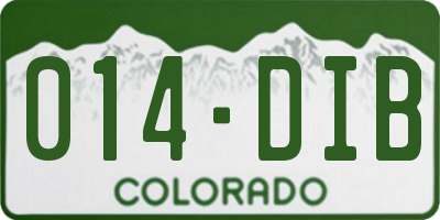 CO license plate 014DIB