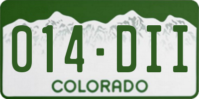 CO license plate 014DII